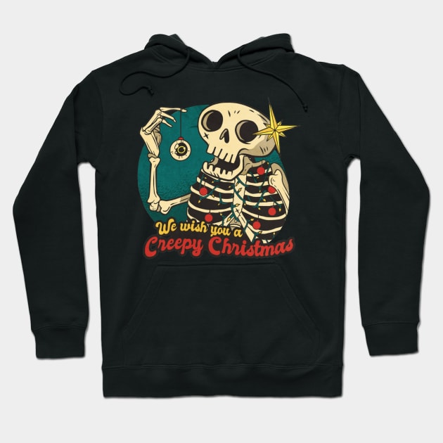 Skeleton Christmas Cartoon Hoodie by mehdime